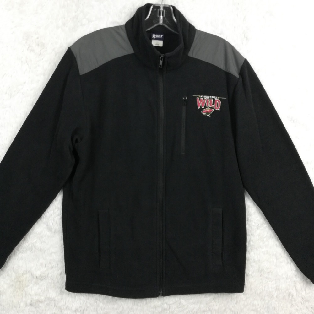 Minnesota Wild‎ Mens Fleece Jacket Gear Embroidered Black Full Zip Hockey S